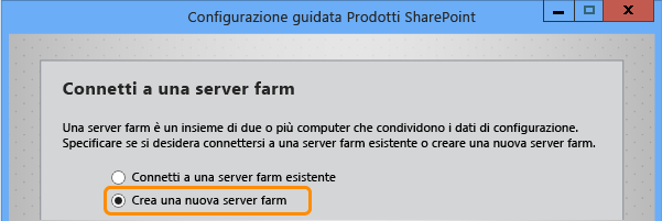 Creare una nuova server farm