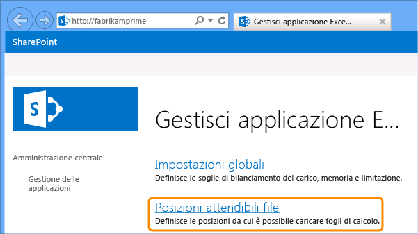 Scegliere Posizioni attendibili file