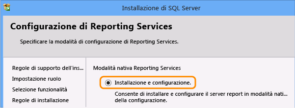 Configurazione di Reporting Services