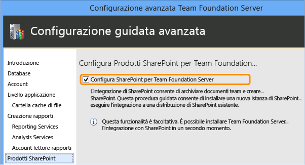 Scegliere di configurare SharePoint