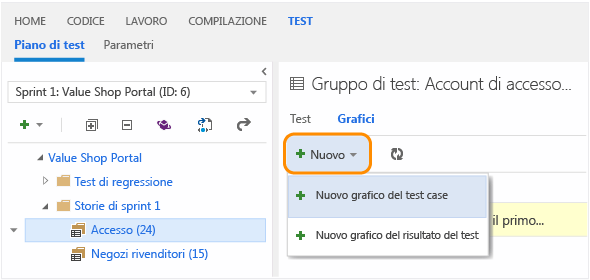 Scheda Grafici; scegliere Nuovo