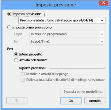 Imposta previsione