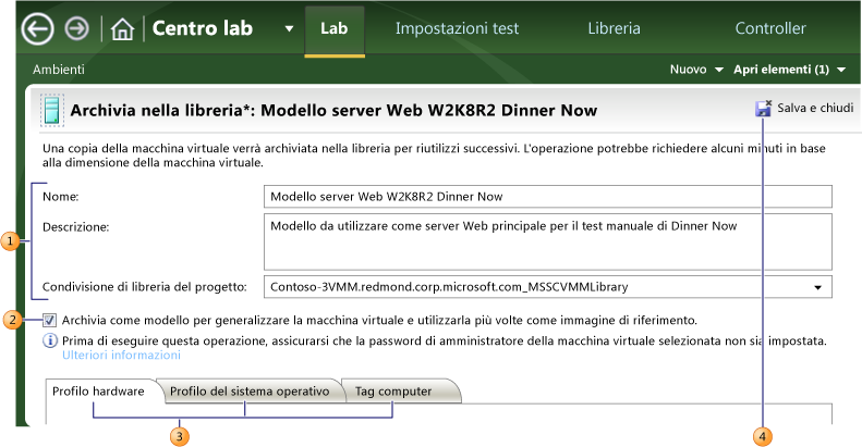 Creazione di una macchina virtuale archiviata da un ambiente distribuito