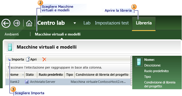 Passaggi per importare una macchina virtuale o un modello da SCVMM