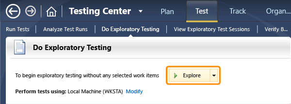 Avvio del testing esplorativo