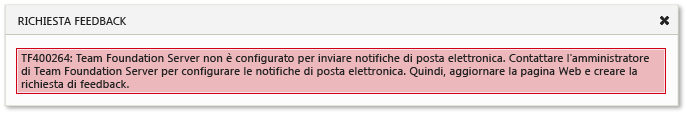 Error message about email notifications not configured