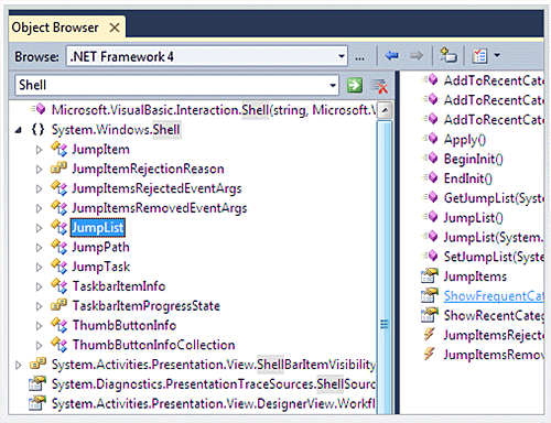 Visualizzatore oggetti di Visual Studio 2010