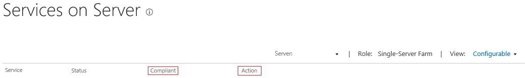 Displays services on servers in SharePoint Server 2016