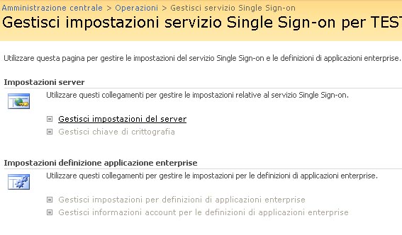 Amministrazione centrale - gestire Single Sign-On