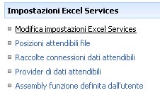 Impostazioni per le connessioni ai dati di Excel Services