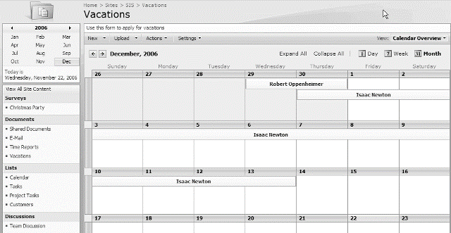 Visualizzazione Calendario - settimanale