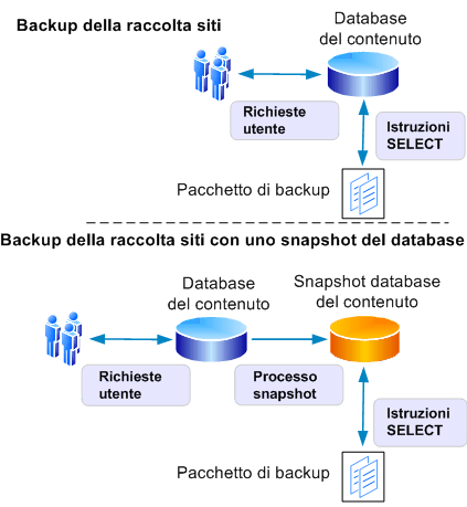 Processo dettagliato backup/esportazione