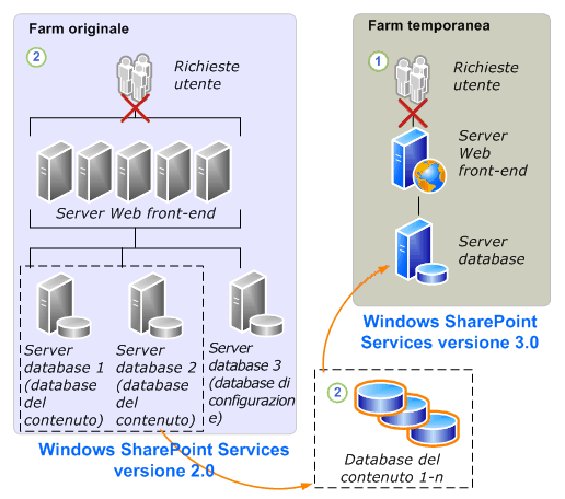 Collegamento del database a Windows SharePoint Services 3.0