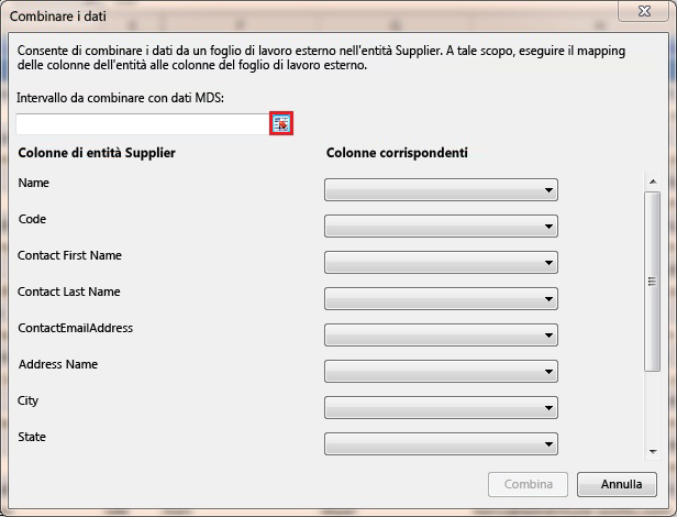 Excel - Finestra di dialogo Combina dati