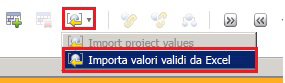 Importa valori validi dal menu Excel