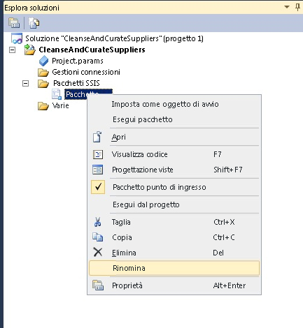 Package.dtsx - Menu Rinomina