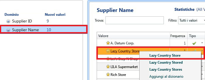 Correggi nome fornitore - Archivio paesi differito