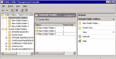 Figura 4 Public Folder Management Console