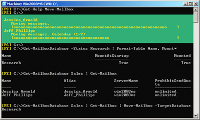 Figura 1 L'Exchange Management Shell