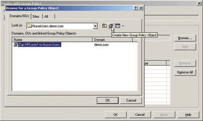 Figure 8 Create a New GPO to Affect Your Target OU