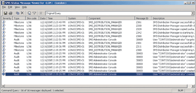 Figure 3 Package Status Messages