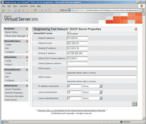 Figure 7 Configuring DHCP Properties