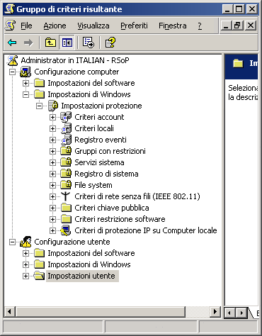 Figura 5 Strumento Gruppo di criteri risultante