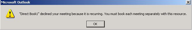 Screenshot del messaggio di errore in Outlook 2010.