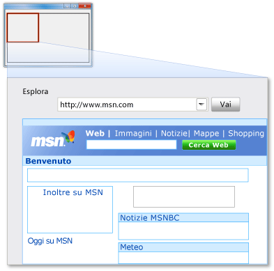 Schermata di esempio MSN