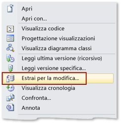 Estrazione del file dal controllo del codice sorgente