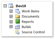 Oggetti di un progetto Team in Team Explorer