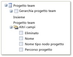 Campi del progetto team in una tabella pivot