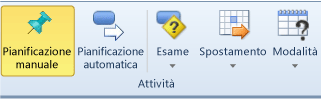 Opzioni del menu della barra multifuzione per la pianificazione della modalità attività