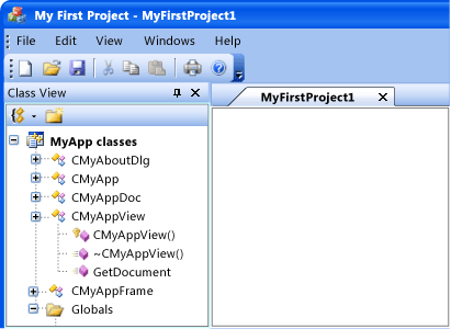 Rendering di MyApp mediante CMFCVisualManagerOffice2003