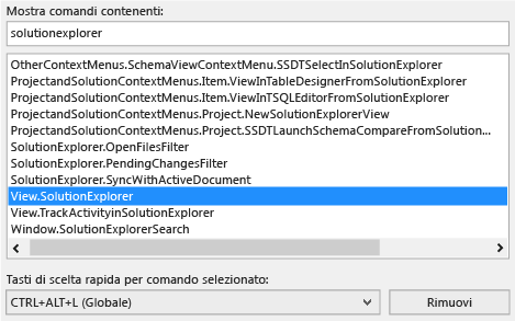 Visualizzare un collegamento per un comando specifico