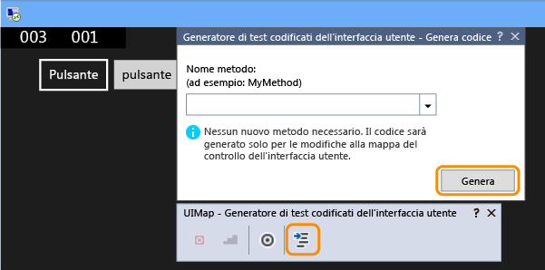 Generare il codice per il mapping dell'interfaccia utente