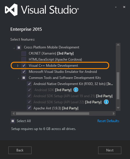 CPPMDD_Install_VCMDD Select Visual C++ Mobile Development
