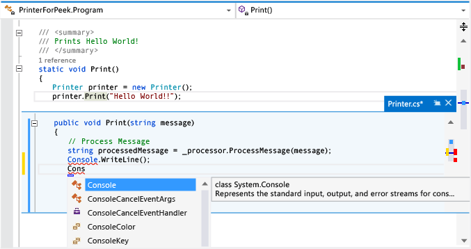 PeekEdit Editing within a Peek window