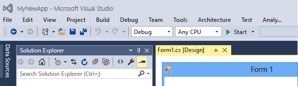 Visual Studio Debug Build button