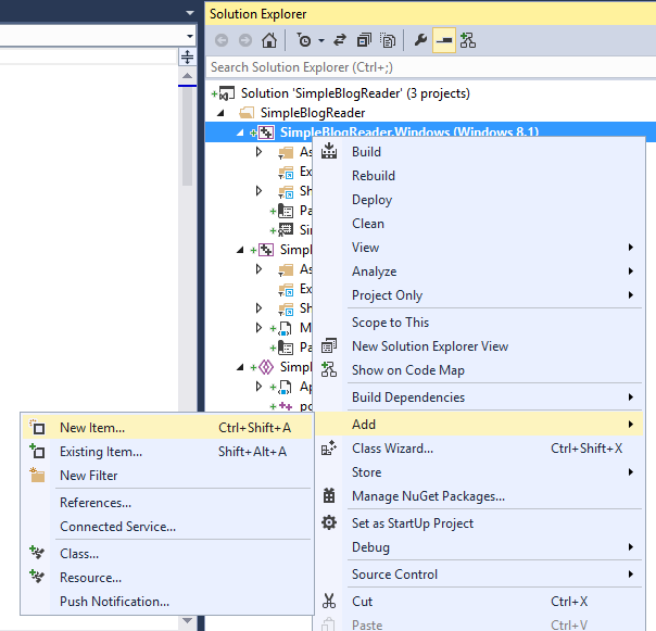 Aggiungere un nuovo elemento in Visual C++
