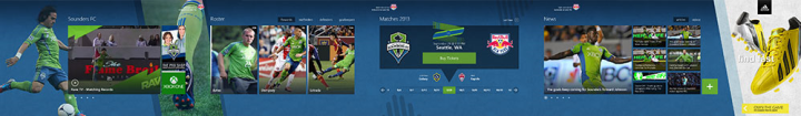 Cattura di schermata a larghezza intera con il contenuto dell'app Seattle Sounders FC