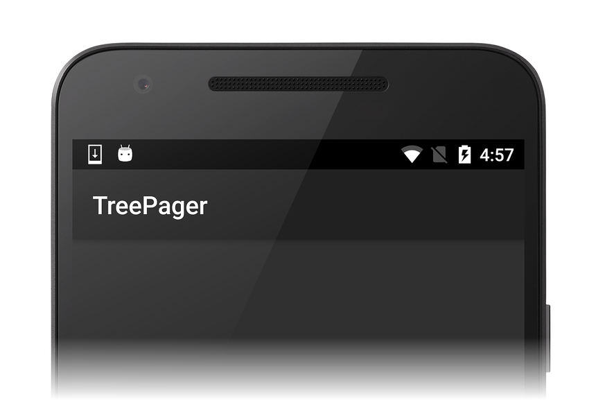 Screenshot dell'app che mostra una visualizzazione vuotaPager