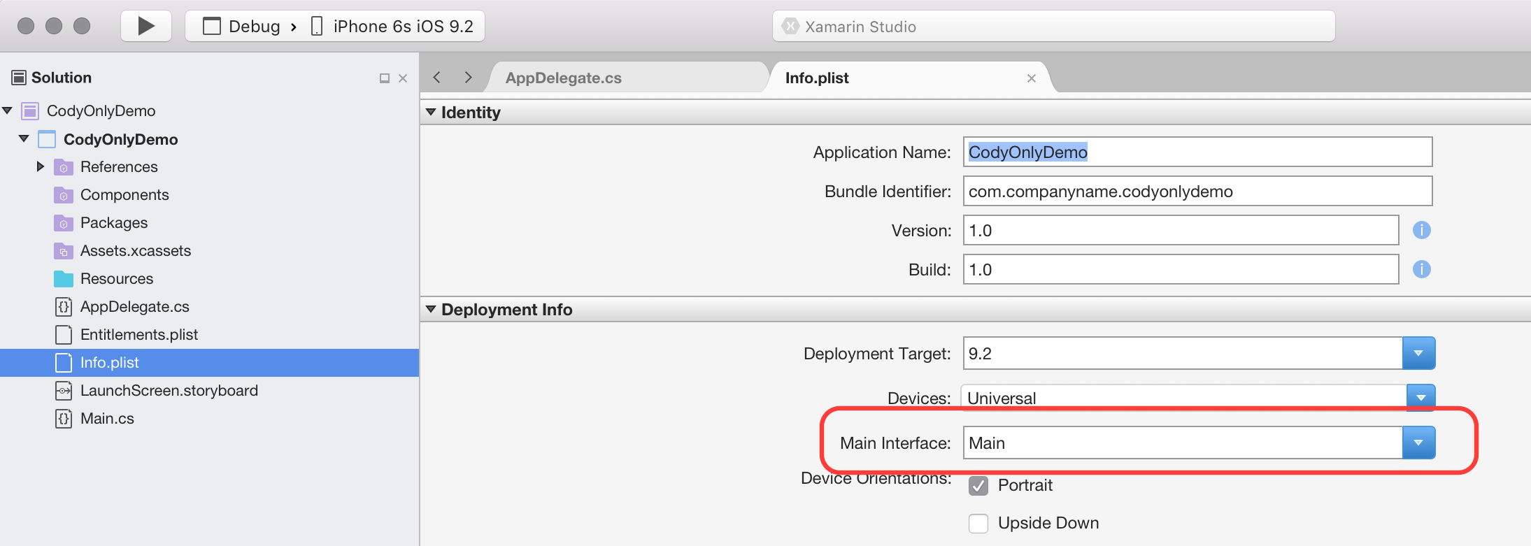 Eliminare le informazioni all'interno dell'opzione Interfaccia principale