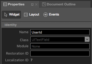 Scheda Widget del riquadro Proprietà