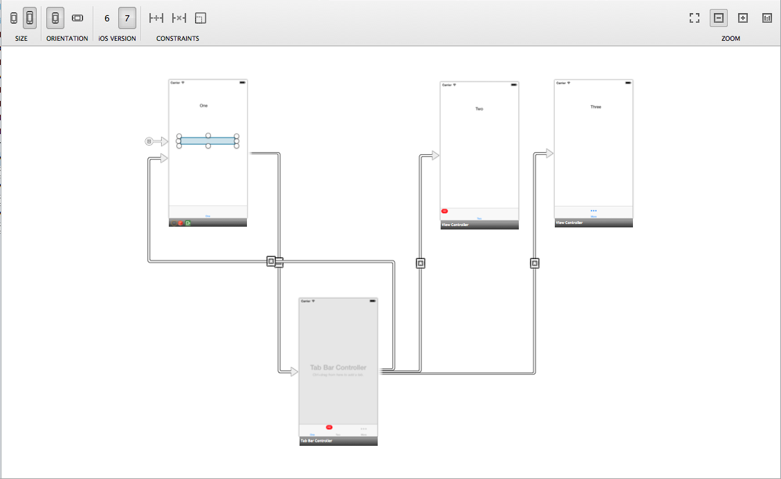 Lo storyboard dovrebbe essere simile a questo screenshot