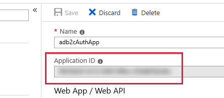 ID applicazione nella visualizzazione delle proprietà dell'applicazione Azure