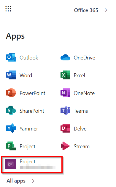 Icona di avvio di Project Power App.