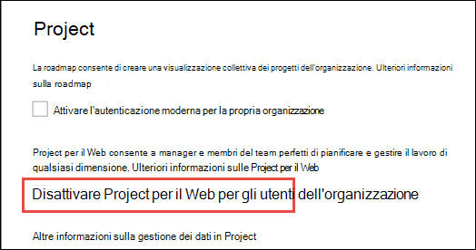 Progetto per il Web per l'organizzazione