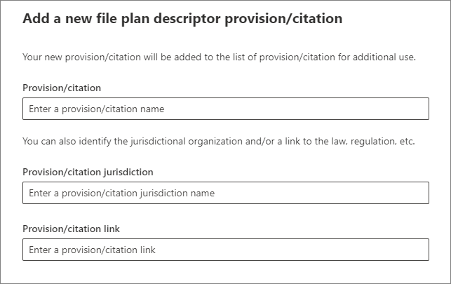 Creare un nuovo descrittore del piano di file per il provisioning/la citazione.