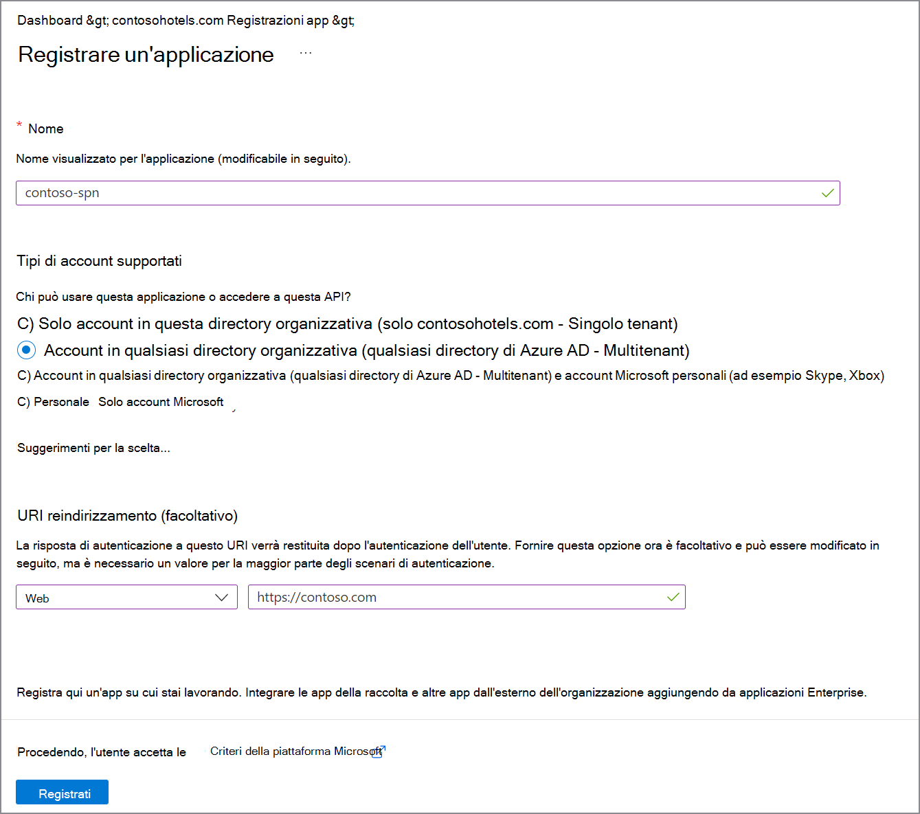 Screenshot how to create App in Microsoft Entra ID for cross tenant.